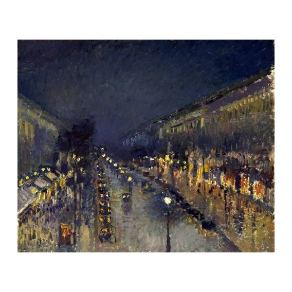 cuadros de paisajes - Cuadro -The Boulevard Montmartre at Night, 1897-