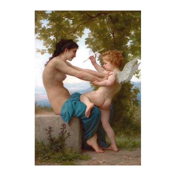 cuadros de desnudos - Cuadro -A Young Girl Defending Herself against Eros, 1880-
