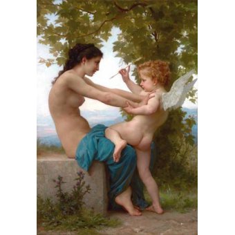cuadros de desnudos - Cuadro -A Young Girl Defending Herself against Eros, 1880-