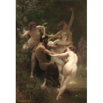 cuadros de desnudos - Cuadro -Nymphs and Satyr, 1873-