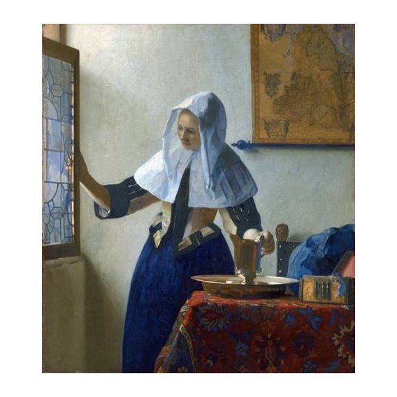 cuadros de retrato - Cuadro -Young Woman with a Water Pitcher, 1662-