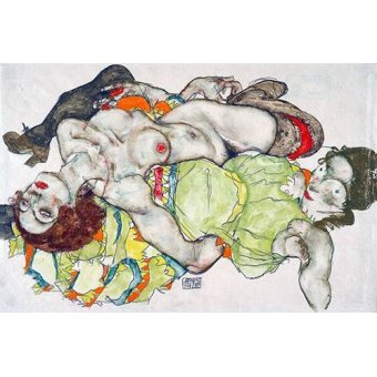 cuadros de retrato - Cuadro -Female Lovers, 1915-