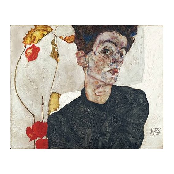 cuadros de retrato - Cuadro -Self-Portrait with Physalis-