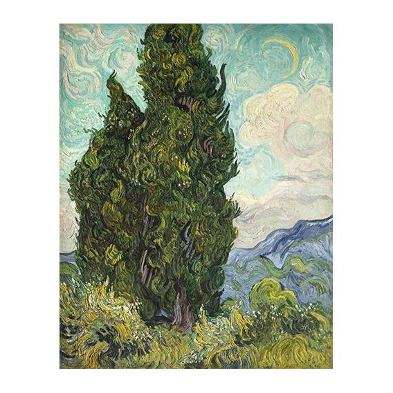 cuadros de paisajes - Cuadro -Cipreses-