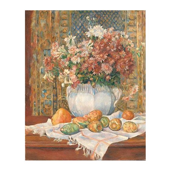 cuadros de bodegones - Cuadro -Still Life with Flowers and Prickly Pears, 1885-
