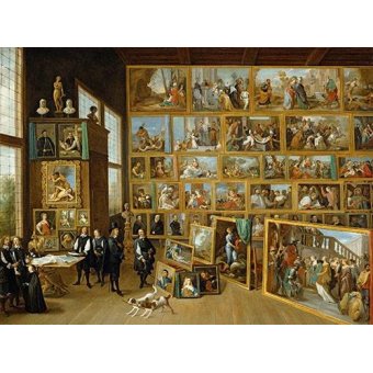 cuadros de retrato - Cuadro -Archiduque Leopold William en su Galeria, Bruselas-