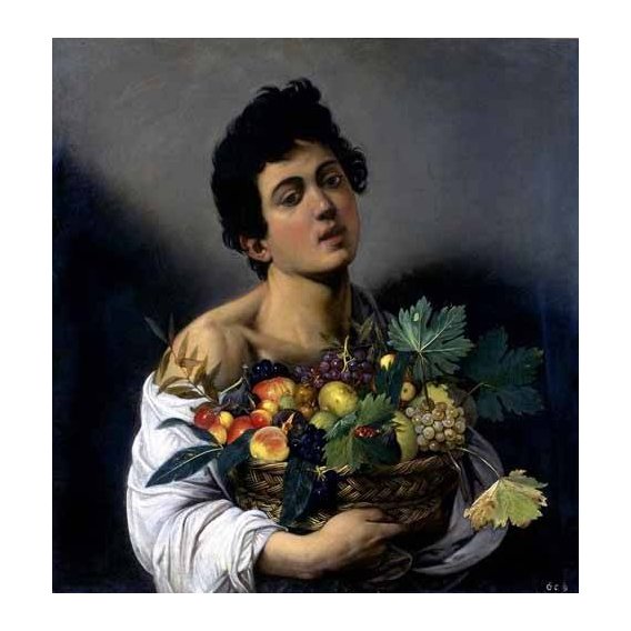 cuadros de retrato - Cuadro -Joven con cesto de fruta-