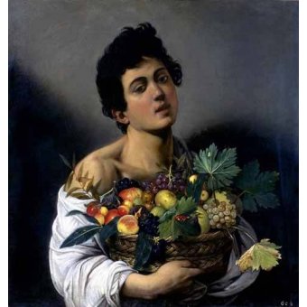 cuadros de retrato - Cuadro -Joven con cesto de fruta-