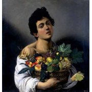 cuadros de retrato - Cuadro -Joven con cesto de fruta-