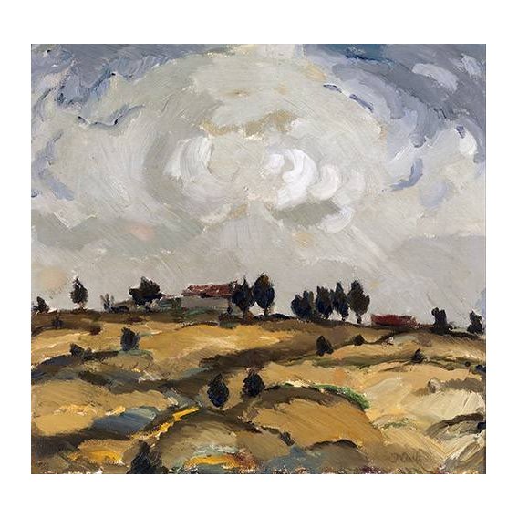 cuadros de paisajes - Cuadro -Autumn landscape with clouds-