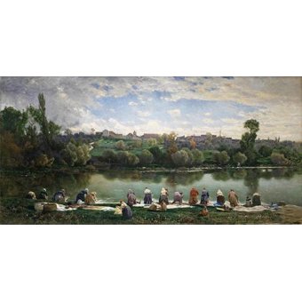 cuadros de paisajes - Cuadro -Lavanderas De La Varenne (Francia)-