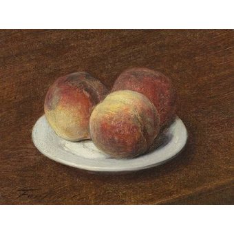 cuadros de bodegones - Cuadro -Three Peaches on a Plate, 1868-