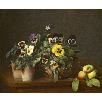 cuadros de flores - Cuadro -Still Life with Pansies-
