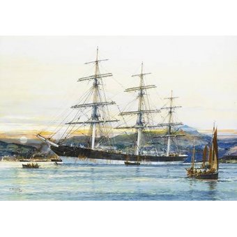 cuadros de marinas - Cuadro -The square-rigged Australian clipper -Old Kensington- lying on 
