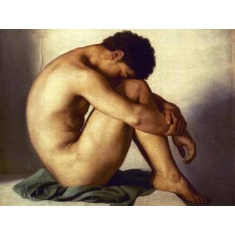 cuadros de retrato - Cuadro -Estudio de un joven desnudo-