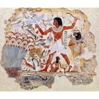 cuadros etnicos y oriente - Cuadro -Fresco en Thebes,- Casa de pajaros--