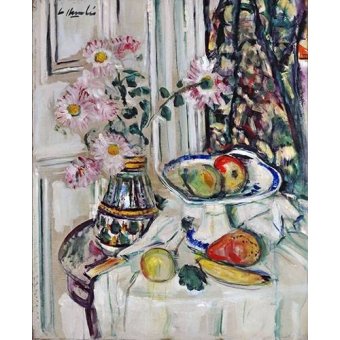 Cuadro -Still Life With Daisies and Fruit-