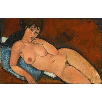 Cuadro -Nude on a Blue Cushion-