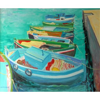 Cuadro de Marinas - Blue Boats, 2003, William Ireland