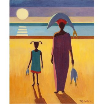 Cuadro -Woman with Fish (oil on canvas)-