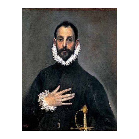 cuadros de retrato - Cuadro -El caballero de la mano en el pecho(1577-84)-