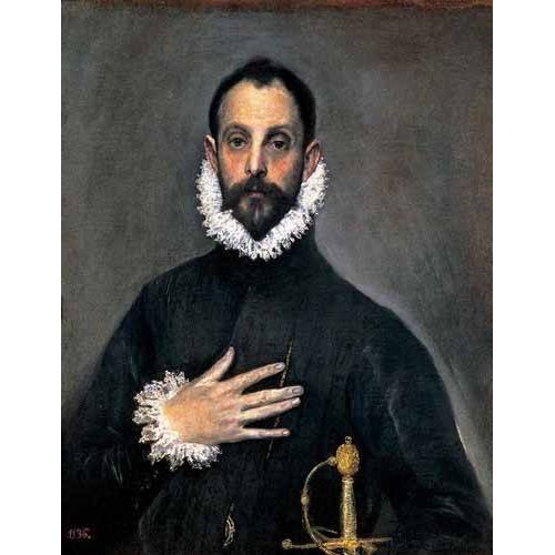 Reproducción fiel El Caballero de la Mano en el Pecho | Calidad Museo - El (D. Theotocopoulos) Greco