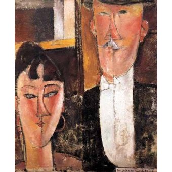 cuadros de retrato - Cuadro -Pareja de novios-