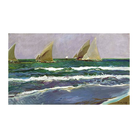 Cuadro - Cuatro velas en el mar, Valencia, 1908 -