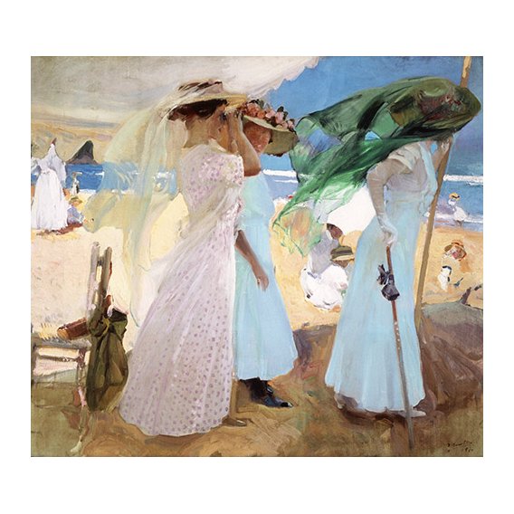 Cuadro -Bajo el toldo, Zarautz, 1910 -