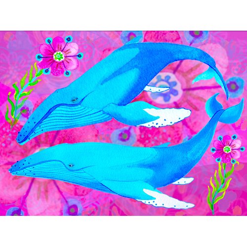 Cuadro -Whales in Love, 2017 (mixed media)-, Maylee Christie