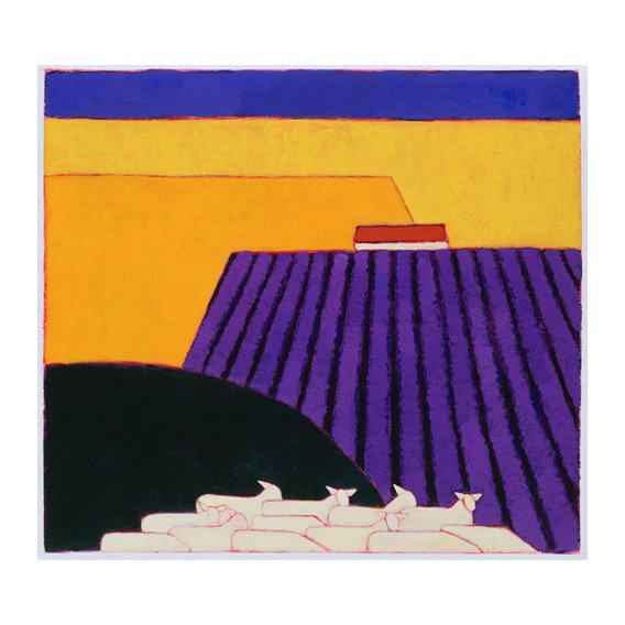 Cuadro -Sheep and Lavender Fields, 2004-