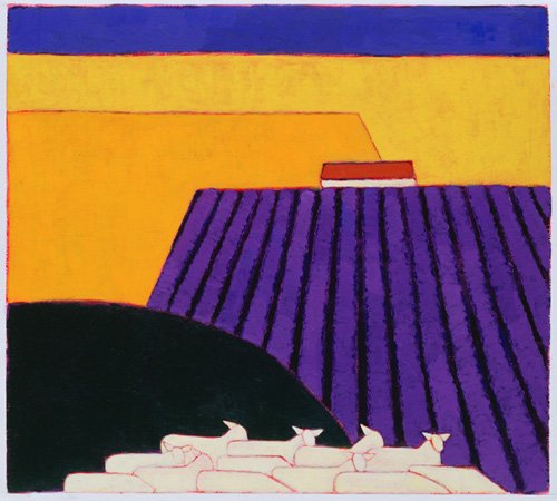 Cuadro -Sheep and Lavender Fields, 2004-