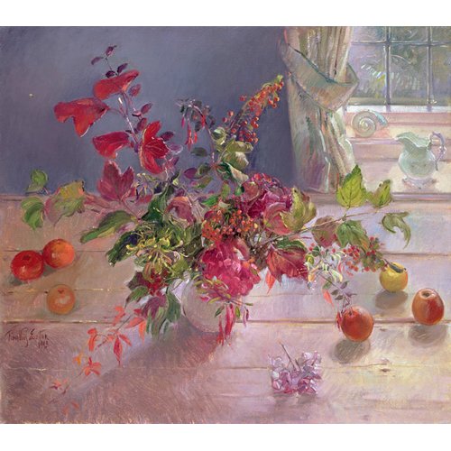 Cuadro Bodegón -Honeysuckle and Berries, 1993-, Timothy Easton