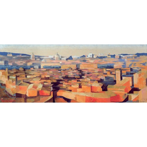Cuadro Moderno -Rome, View from the Spanish Academy on the Gianicolo, Dusk, 1968-, Izabella Godlewska de Aranda