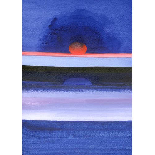 Cuadro -Seascape, Sunset, Helsinki, 1991-, Izabella Godlewska de Aranda