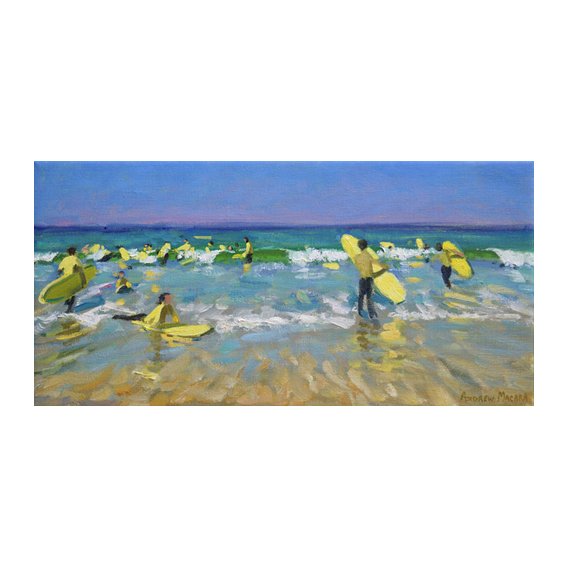 Cuadro - Surf School at St. Ives (oil on canvas) -