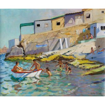 Cuadro -The rowing boat,Valetta,Malta,2015-