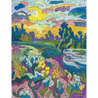 Cuadro -Blooming River Bank, 2009 (pastel on paper)-