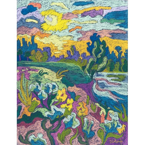 Cuadro Salón -Blooming River Bank, 2009 (pastel on paper)-, Marta Martonfi-Benke