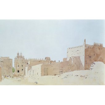 Cuadro  -Djenne (Mali) Grande Mosquee, Monday, 2000 (w.c on paper)-