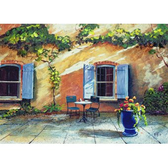 Cuadro -Shuttered Windows, Provence, France, 1999 (oil on board) -