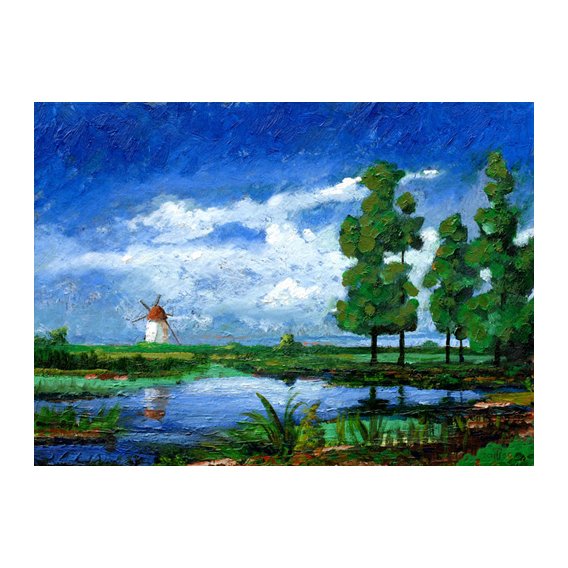 Cuadro -Windmill, Holland, 2006 (oil on board)-