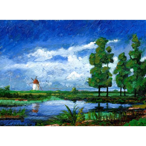 Cuadro -Windmill, Holland, 2006 (oil on board)-