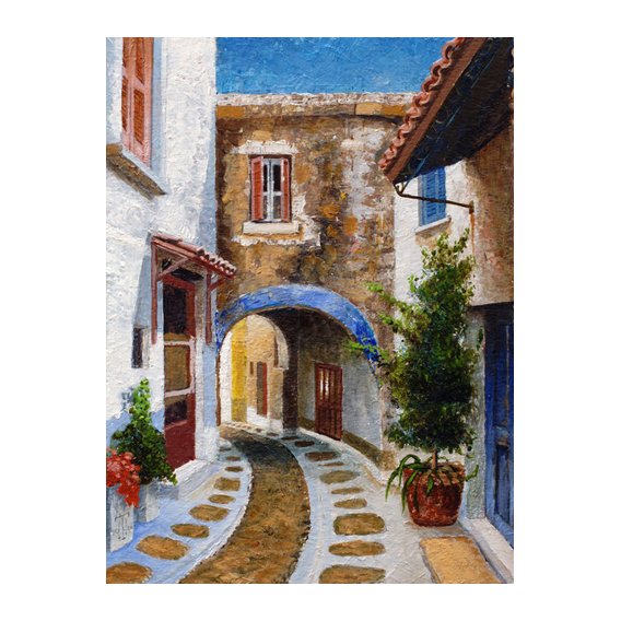 Cuadro -Lefkimi, Corfu, 2006 (oil on board)-