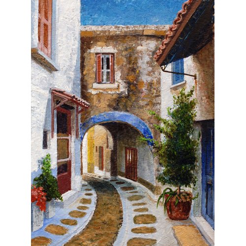 Cuadro -Lefkimi, Corfu, 2006 (oil on board)-, Trevor Neal