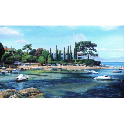 Cuadro -Villa and Boats, South of France -, Trevor Neal