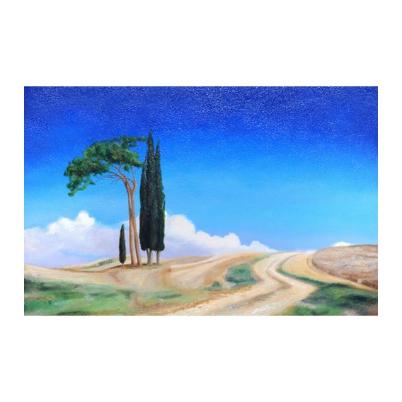 Cuadro -4 Trees, Picenza, Tuscany, 2002-