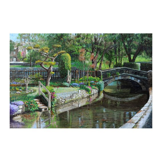 Cuadro -Bridge and Garden, Bakewell, Derbyshire, 2009-