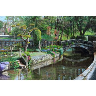 Cuadro -Bridge and Garden, Bakewell, Derbyshire, 2009-, Trevor Neal