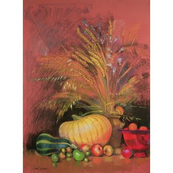 Cuadro - Autumn Harvest (pastel on paper) -